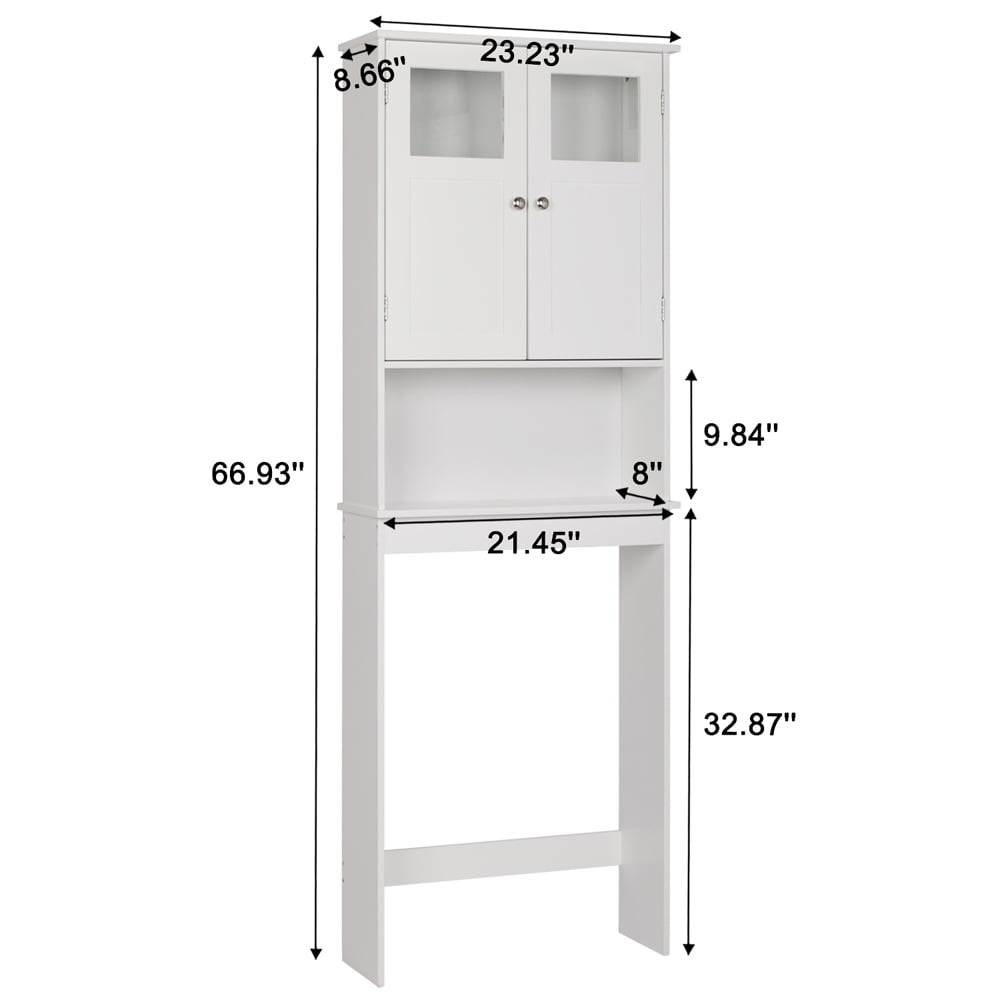 Ktaxon Bathroom Storage Over the Toilet  Cabinet with Adjustable Shelf & 2 Doors Space Saver, White