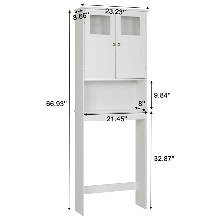 Ktaxon Home Over The Toilet Bathroom Cabinet, Bathroom Storage with Glass  Windows,Above The Toilet Space Saver Cabinet,White - ktaxon