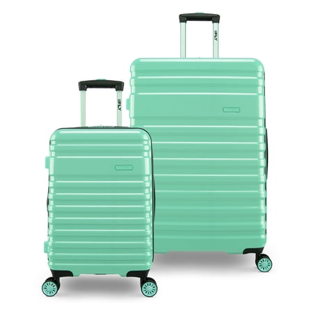 iFLY Hardside Luggage Spectre Versus 2 Piece Set, 20 Inch Carry-on Luggage and 28 Inch Checked Luggage, Rain Forest