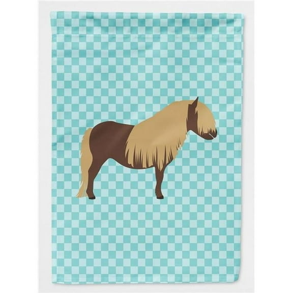 Caroline's Treasures BB8088GF Shetland Pony Horse Blue Check Flag Garden Size , Small, multicolor
