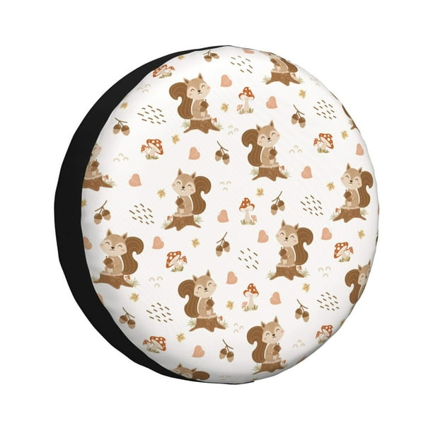 Balery Fall Squirrel Cubiertas para Neumáticos - Protector Resistente para Neumáticos de Camioneta, SUV, Remolque, Camper y RV-16 inch