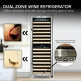 thumbnail image 4 of Whynter 164 Bottle 15 Shelf Lockable Dual Zone Wine Fridge, Black and Steel, 4 of 17