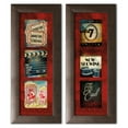 thumbnail image 2 of Gango Home Decor Contemporary Movie Entertainment Wall Art; Two Red 6x18in Art Prints in Brown Frames, 2 of 6