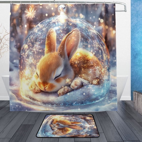 BZSMCE Shower Curtain and Bath Accessory Set,Glittering Dreamscap Pattern