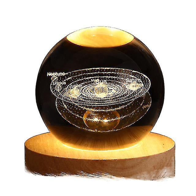 Lámpara de noche con bola de cristal luminosa USB, regalo de Navidad
