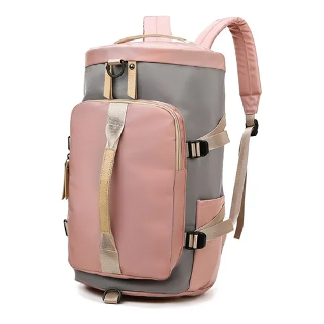 Mochila Informal De Moda Malubero Malu1901 Rosa Con Gris