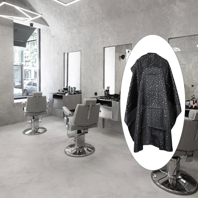 Cape de Coupe de Coiffure, Cape de Coiffeur en Poliéster para Couper des Cheveux Negro shamjiam Capa de corte de pelo