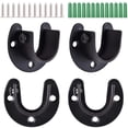 thumbnail image 4 of 1Set Stainless Steel Closet Pole Socket Practical Shower Curtain Rod Base Black, 4 of 8