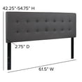 thumbnail image 3 of EMMA + OLIVER Contemporary Tufted Vinyl Headboard, Queen, Gray, 3 of 9