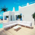 thumbnail image 1 of Modway Harmony Ensemble de Canapé Sectionnel d'Extérieur en Aluminium de 8 Pcs pour Patio, Blanc Blanc, 1 of 8