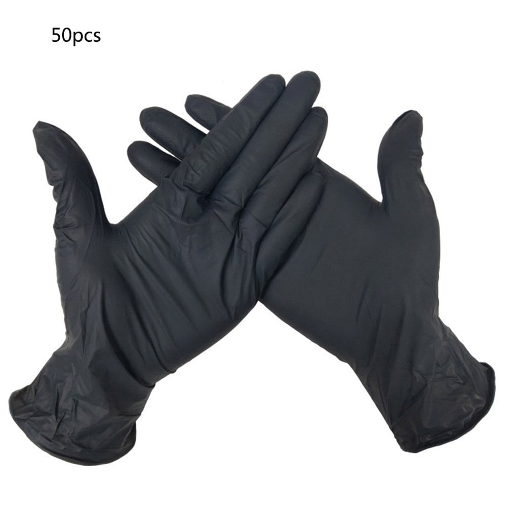 disposable latex gloves black