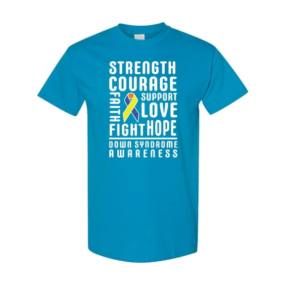 Inktastic Down Syndrome Awareness Strenth Courage Support T-Shirt