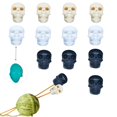 thumbnail image 1 of 12 tapones de aguja de tejer lindos protectores de punta de aguja de cabeza de esqueleto pequeños protectores de punta de tejer tapones de puntada de calavera para accesorios de suministros de tejer, 1 of 1