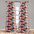 thumbnail image 4 of Ambesonne Tropical Curtains, Abstract Leaves Autumn Art, Pair of 28"x63", Maroon Beige Multicolor, 4 of 5