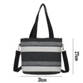 thumbnail image 2 of M Red Bolso de lona a rayas sencillo y moderno, bolso de hombro para mujer, bolso mensajero de gran capacidad, color blanco, 2 of 2