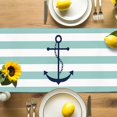 thumbnail image 4 of Table Runner Blue Nautical Anchor Chain Table Decoration for Kitchen Dinning Teal Green Stripes Table Decoration for Indoor Outdoor Party Wedding Decor 13x72inch, 4 of 7