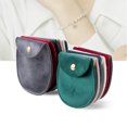 thumbnail image 2 of Snap Button Velvet Jewellery Pouch Semi-Oval Velvet Bag Envelope Jewelry Bag Necklace Bracelet Storage Bag Gift Bags Pink-9x10cm, 2 of 6