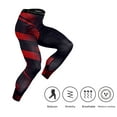 thumbnail image 2 of Pantalons de Sport pour Hommes Imprimé Bodycon Extensible Évacuant l'Humidité pour Course Gym Basketball, 2 of 7