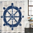 thumbnail image 3 of Navy Blue Rudder Coastal Waterproof Fabric Shower Curtain,Nautical Beach Ocean Vintage Waterproof Fabric Shower Curtain for Bathroom Curtains Bathtubs Shower Curtains with 12 Hooks Standard 72x72, 3 of 8