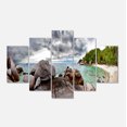 thumbnail image 2 of Exotic Tropical Beach under Blue Sky - Modern Seascape Canvas Artwork, 2 of 3