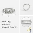 thumbnail image 2 of Anillo Infinito De Zirconias Para Mujer De Plata 925, 2 of 5