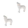 thumbnail image 1 of Vogacara Juguetes modelo de simulación de animal de plástico realista 2piezas lobo blanco aullando, 1 of 1