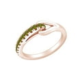 thumbnail image 2 of AFFY Round Shape Simulated Peridot Fashion Promise Engagement Ring 14k Rose Gold Over Sterling Silver Ring Size-9, 2 of 2
