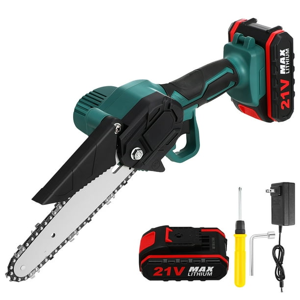 Mini Motosierra de 6 Pulgadas, Motosierra Eléctrica Portátil Mejorada, Inalámbrica, Pequeña Motosierra de Mano Para Podar Árboles, Cortar Madera, Jardín Y Patio.