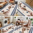 thumbnail image 5 of 3'x5' Rug for Living Room Bedroom, Independence Day Washable Area Rugs Non-Slip Carpet Mats, Red Blue Stars Stripes Flag Wood Plaid Indoor Low Pile Area Rug Runner for Kitchen, Mudroom, 5 of 8