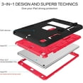 thumbnail image 4 of Funda para iPad de 9.ª generación, iPad de 8.ª generación, iPad de 7.ª generación, iPad de 10.2" (2021/2020/2019), 3 en 1, resistente, antiarañazos, con soporte para lápiz, color negro/rojo, 4 of 8