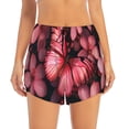thumbnail image 2 of Pofeuu pink butterfly Print Women's Athletic Shorts Running Workout Shorts Tummy Control Quick Dry Gym Shorts with Pockets Double layer sports shorts-Large, 2 of 7
