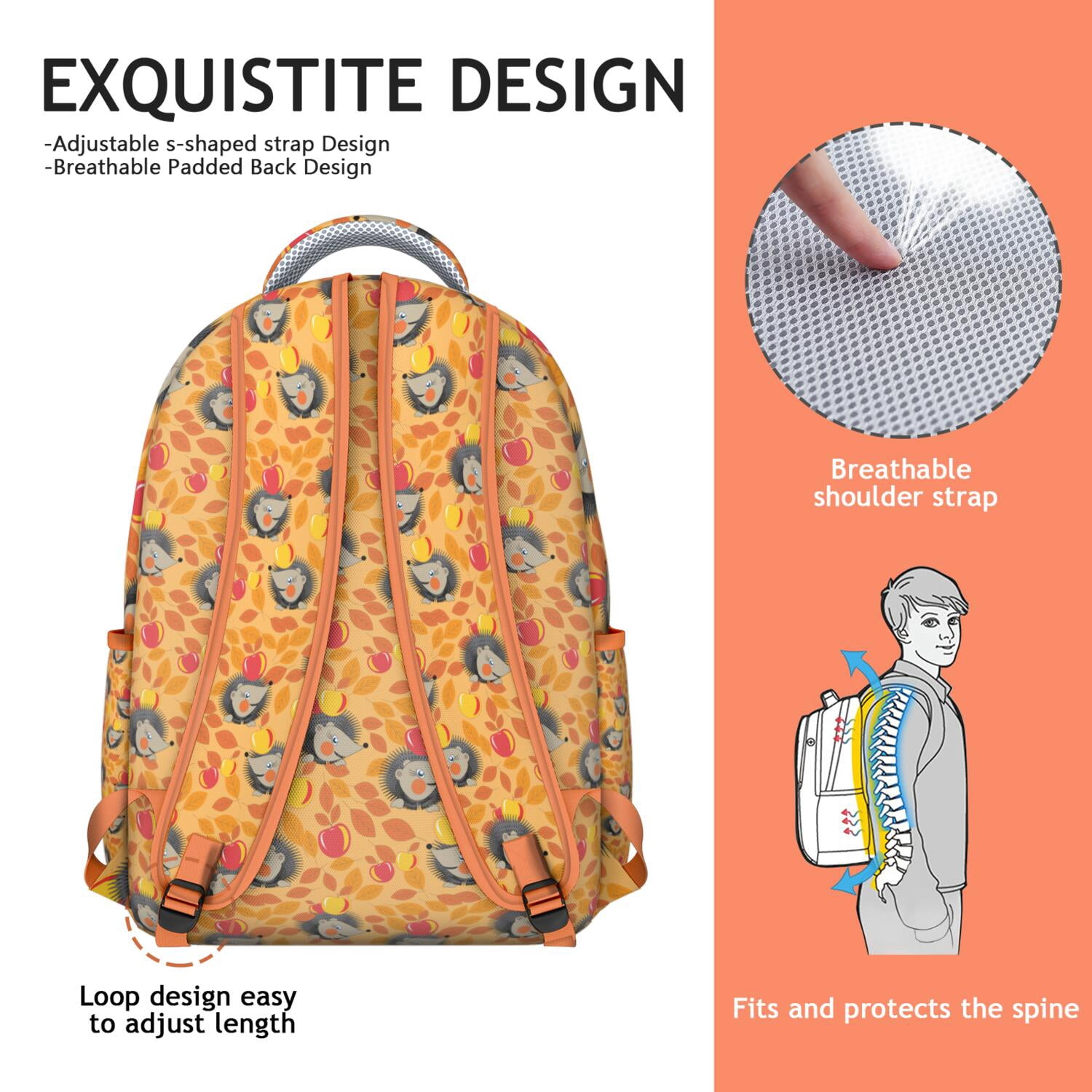 Cute Badger Embroidered Backpack - Waterproof School Bag for College Students, Lightweight Bookbag with Padded Straps, Fashionable Gift Idea