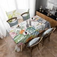 thumbnail image 4 of Happy Easter Rectangle Tablecloth, Spring Bunny Easter Eggs Floral Gray Wood Waterproof & StainResistant Tablecloth, Washable Oil-proof Table Cover for Dining/Party/Wedding/Camping/Buffet 52x70 In, 4 of 9