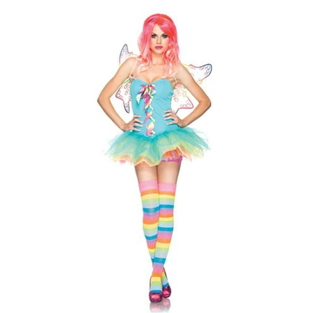 3PC.Rainbow Fairy Lace up tutu dress w/ clear straps