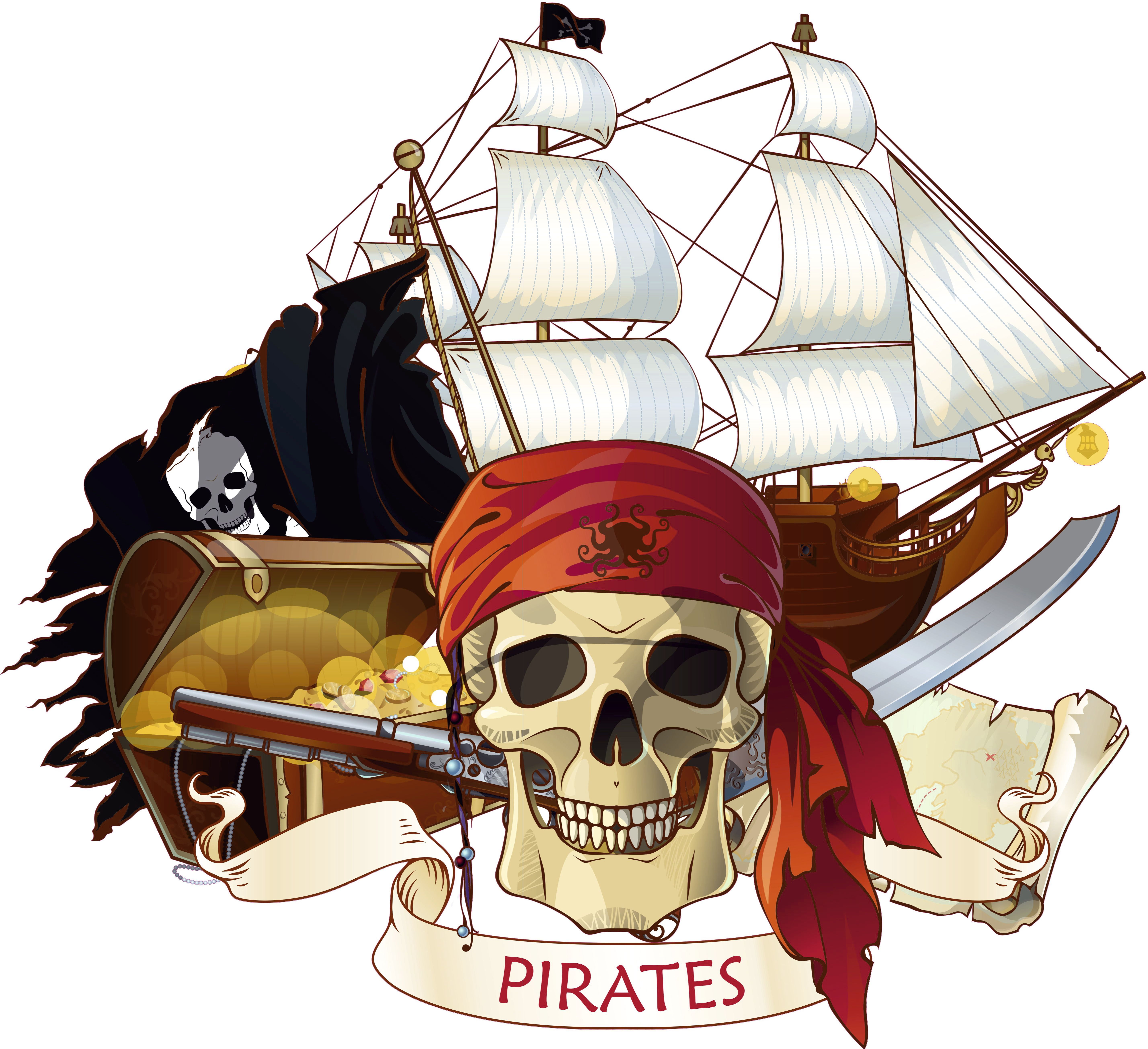 kids pirate skull clip art