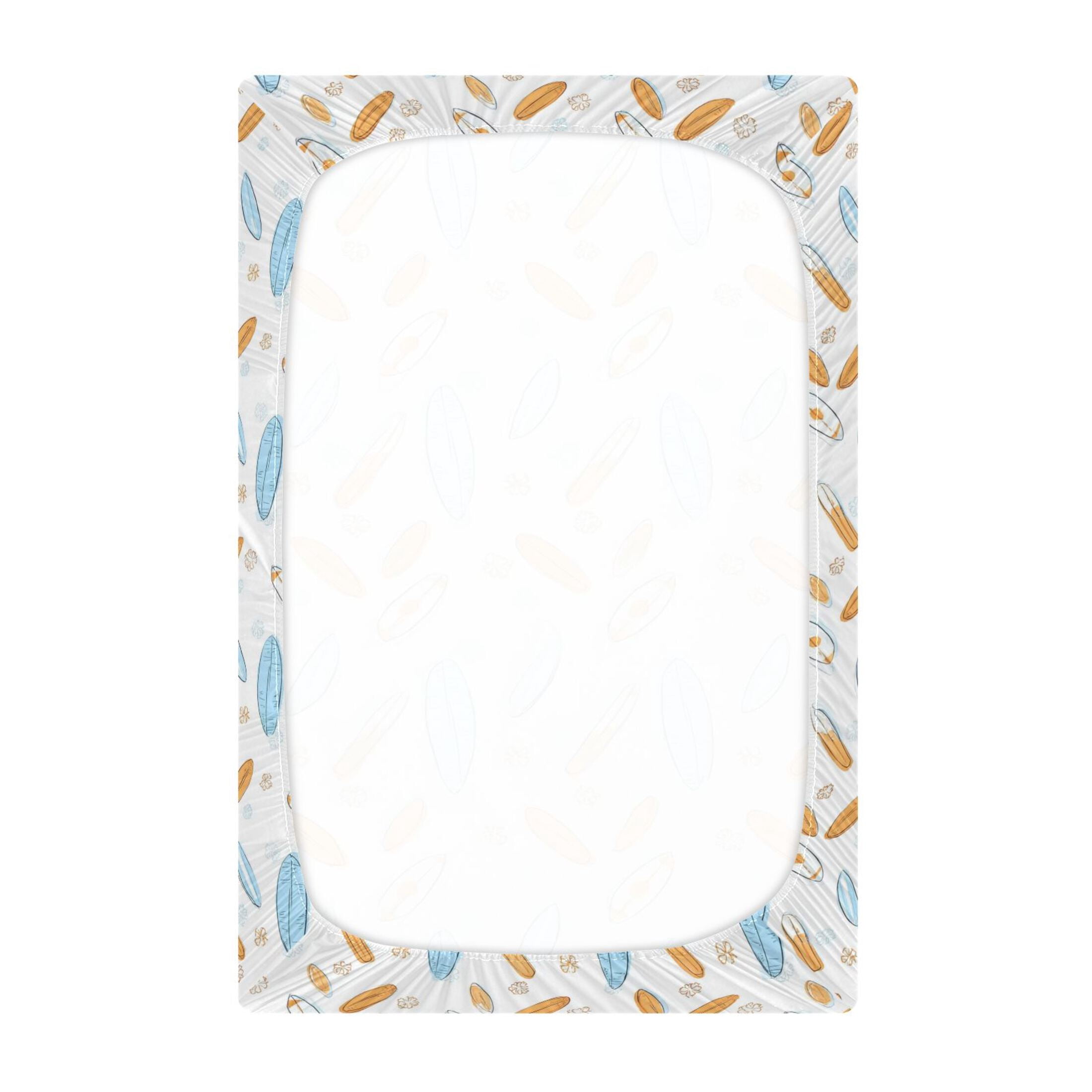 Baby Essentials 52”x 28”- Standard Cotton-like Modal Elastic- Surfboard Design Crib Sheets for Newborns and Toddlers