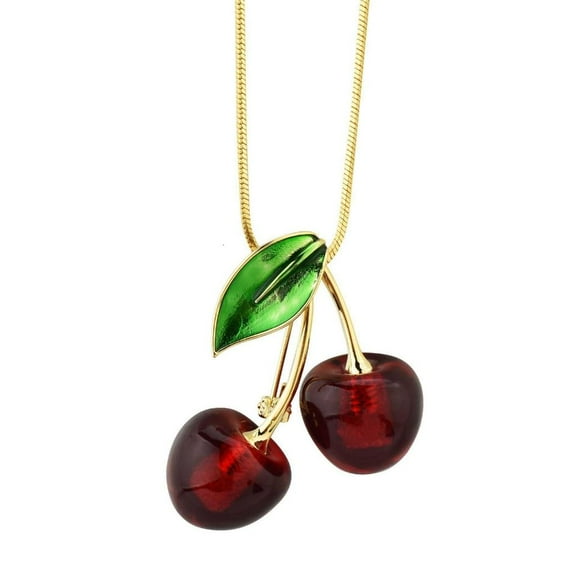 Necvior Multifuntional Cherry Shape Necklace Sweater Accessory Elegant Female Jewelry