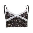 thumbnail image 4 of Women Lace Velvet Camisole Thin Straps Bodycon Camis Tops, 4 of 6