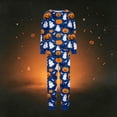 thumbnail image 5 of Halloween Pajamas, Halloween Matching Family Pajamas Blue Pumpkin Ghost Print Long Sleeve 2Pcs Pj Set Soft Sleepwear Nightwear Loungewear Holiday Party Costume Festive Cute Spooky Season for Family, 5 of 6