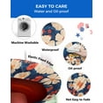 thumbnail image 3 of 4th of July American Daisy Flowers Fitted Round Tablecloths Elastic Edged Table Covers 36"-44",Vintage Patriotic Floral Waterproof Dining Room Table Cloth for Kitchen Holiday Party Tables Decor, 3 of 6