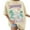 Beige, variant on Oversized Graphic Tees for Women Hawaii Beach Floral Print Short Sleeve Shirts Casual Holiday Cute Summer Tops Sky Blue XL