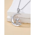thumbnail image 4 of CACA LADY Cat Necklace 925 Sterling Silver Cute Cat on the Moon Pendant Animal Jewelry for Women Cat Lover Gifts for Daughter Granddaughter Wife Birthday, 4 of 6