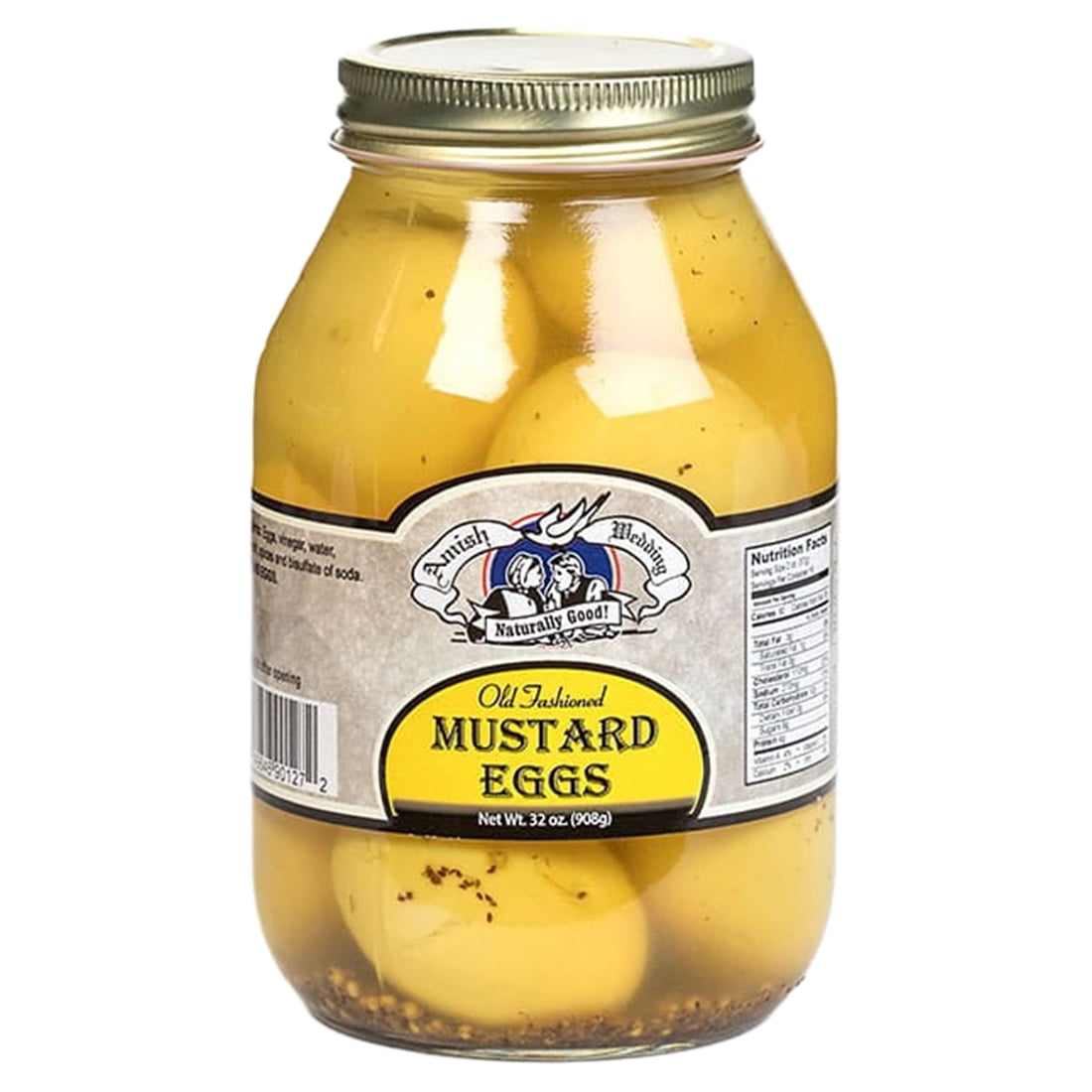 Amish Wedding Natural Pickled Mustard Eggs, 32 oz jar
