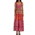 thumbnail image 5 of Mevireiy Women Y2K Flowy Smocked Maxi Dress Sleeveless Tie Shoulder Boho Floral Beach Sundresses, 5 of 8