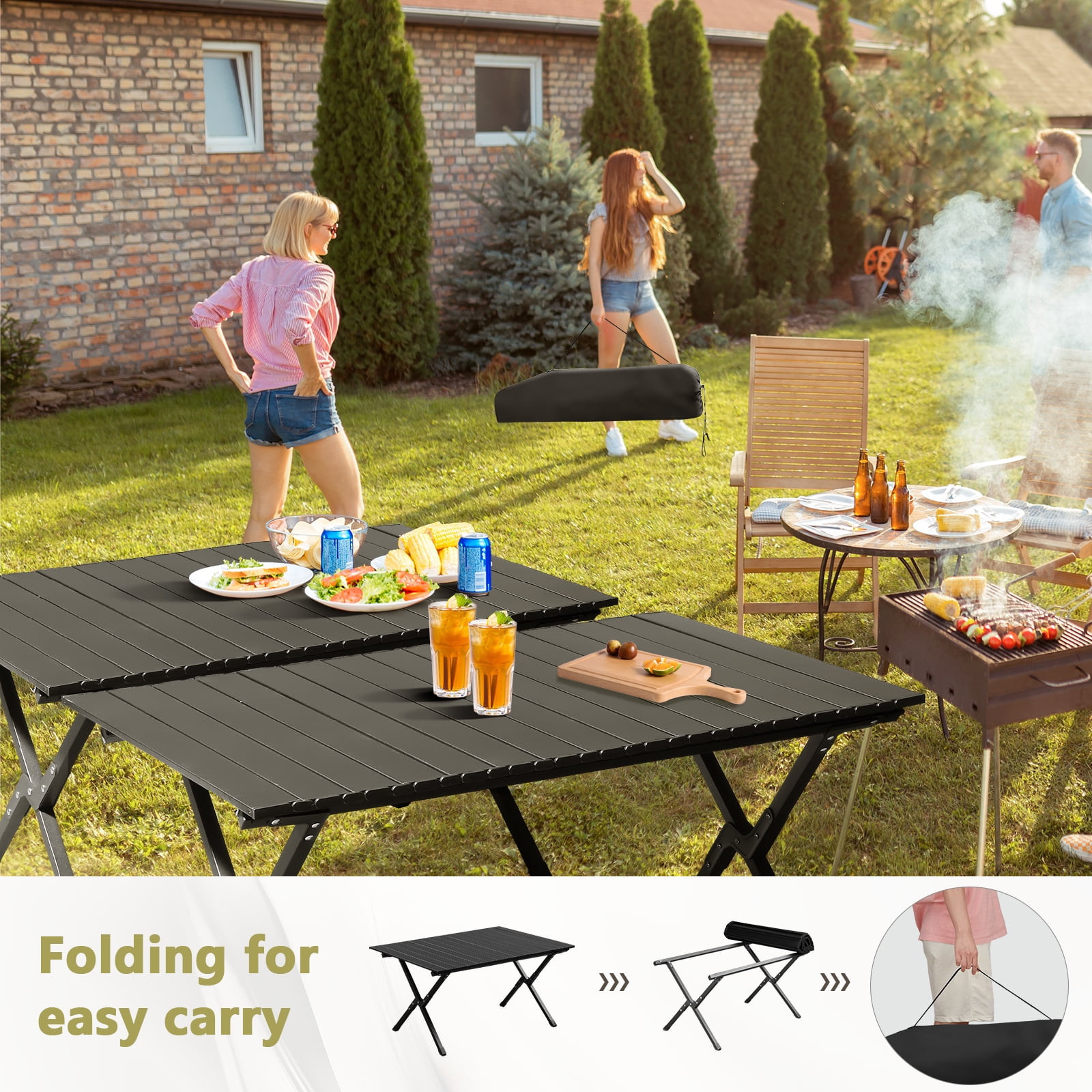 Ktaxon 34in Folding Camping Table Portable Picnic Table