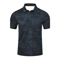 Mens Lapel T-Shirts Summer Outdoor Camo Short Sleeve Polo Shirts Tops Casual Breathable Slim Pull-On Tees for Golf,Tennis,Jogging and Other Sports