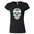 thumbnail image 2 of Day Of The Dead Sugar Skull Printed Lady T-shirt Short Sleeve T-Shirt Soft and Comfy Shirt, Lightweight Shirt Black Tee Small, 2 of 3