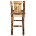 thumbnail image 4 of Glacier Country Collection Counter Height Barstool w/ Back - Saddle Upholstery, w/ Laser Engraved Wolf Design, 4 of 11