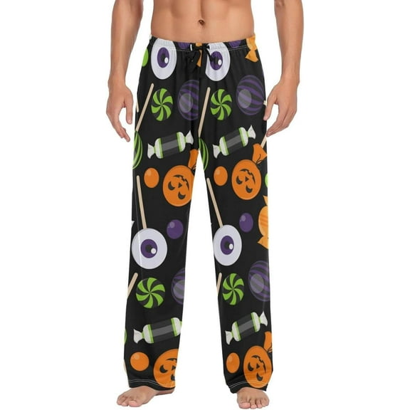 GZHJMY Funny Halloween Candy Pajama Pants, Mens Lounge Pants Super Soft Men Pajama Bottoms, Christmas New Year Birthday Father's Day Gifts, X-Large