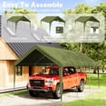 thumbnail image 6 of Kimunuk 10' x 20' Canopy Replacement Cover, Outdoor Portable Carport Replacement Canopy with Ball Bungees for Car Garage Shelter Tent Party Tent, Light Green ,Frame is Not Included, 6 of 6